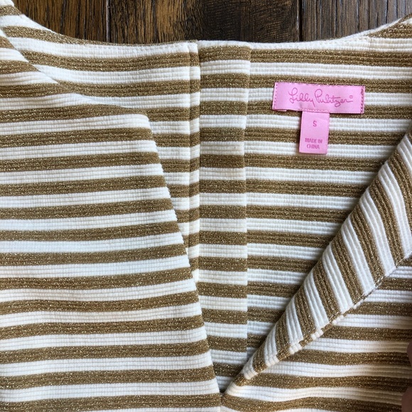 Lilly Pulitzer Brielle Gold/White Striped dress - Picture 4 of 8